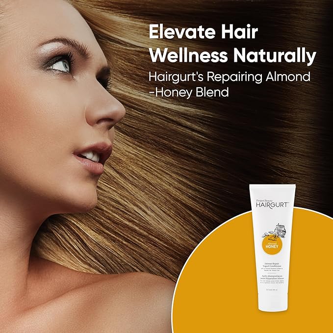 Almond Honey Intense Repair Yogurt Conditioner – Deep Moisture for Dry & Brittle Hair – Sulfate-Free, Natural Ingredients, 8 oz
