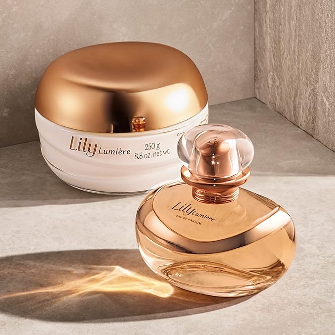 Lily Lumiere Satin Cream, Hydrating Body Cream, 24 Hour Fragranced Body Butter for Dry Skin, 8.8 Ounce