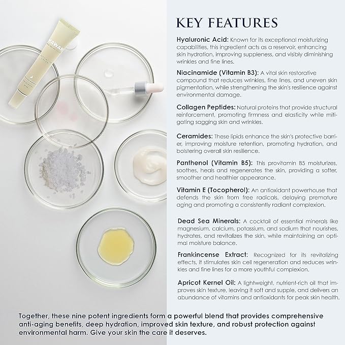 KAWAR Dead Sea Anti-Aging Extra-Firming Neck, Face and Décolleté Cream | Anti-Aging Moisturizer | Visibly Firms, Smoothes and Lifts | Minimizes Appearance Of Wrinkles | Targets Dark Spots | 1 Oz