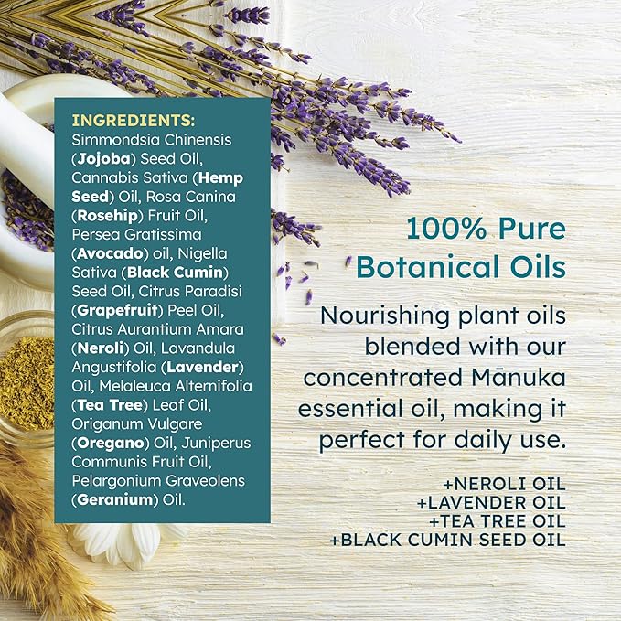 MELORA Manuka Face Oil (1 Oz) - Manuka Skin Care Facial Oil Serum for Dry or Sensitive Skin – Anti-Aging Oil for Face for Women & Men