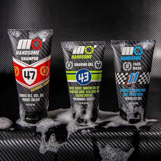 Mo' Handsome Premium Men's Face Wash – Deep Cleaning & Hydrating High Performance Cleanser for Active Men | Removes Dirt, Oil & Sweat – Aloe Vera & Vitamin E for Nourished, Protected Skin