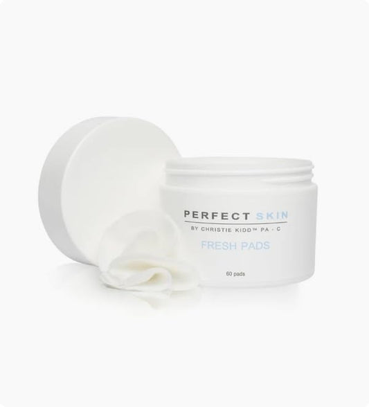 PERFECT SKIN BY CHRISTIE KIDD, PA-C | Fresh Pads – BHA Salicylic Acid Acne Treatment Pads with Niacinamide, Willow Bark & Witch Hazel – Reduces Blemishes, Tightens Pores, Brightens Skin - 60 Pads