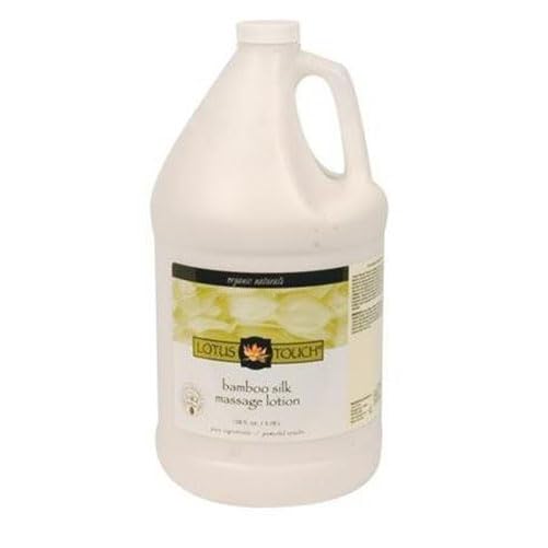 Organic Naturals Bamboo Silk Massage Lotion by Lotus Touch - 100% Pure Bamboo Silk Powder, Green Tea Extract & Aloe Vera - Unscented - Moisturizing, Fast Absorbing - Soft, Silky Glide - 1 Gallon