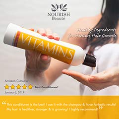 Nourish Beaute Vitamins Conditioner for Hair Loss that Promotes Hair Regrowth, Volume and Thickening with Biotin, DHT Blockers, Antioxidants, Oils and Extracts For Men and Women, Conditioner, 1 Pack
