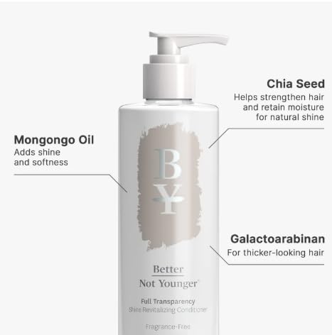 Better Not Younger Fragrance Free Conditioner for Women 40+ – Sulfate Free Hypoallergenic Conditioner for Sensitive Scalp & Thinning Hair – Strengthens Aging Hair with Chia Seed & Yuzu – 8.4 fl oz
