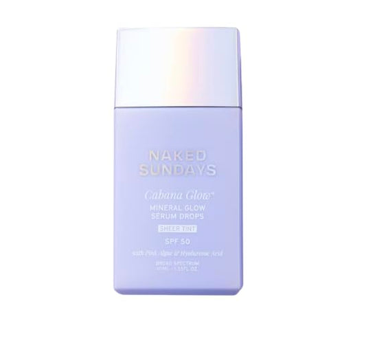 Naked Sundays CabanaGlow™ Sheer Tint SPF 50 – Lightweight Sunscreen Serum with Non-Nano Zinc, Hydrating Skincare Ingredients & Natural Radiant Glow