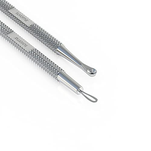 Suvorna Comedone Extractor 2in1, Milia Remover, Nose Blackhead Remover Tool, Whitehead Extractor, Pore Extractor, Black Head Remover for Face, Pore Cleaner, Pimple Popper Tool, Pimple Extractor