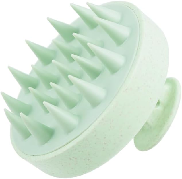 Scalp Massager Brush for Hair Growth – Silicone Scalp Scrubber & Scalp Exfoliator – Manual Scalp Massager Brush for Wet or Dry Use – Hair Massager Scalp Shampoo Brush Tool (Green)