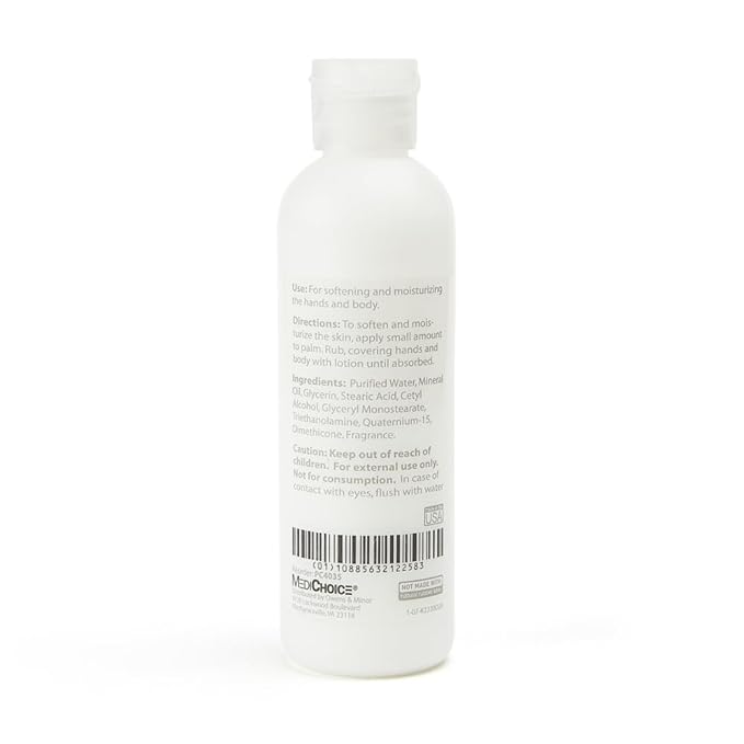 MediChoice Moisturizing Hand and Body Lotion for Sensitive Skin Lightly Scented Flip-Top Bottle 4 oz. Travel Size Bulk Pack Perfect for Dry Skin PC4035 Case 96