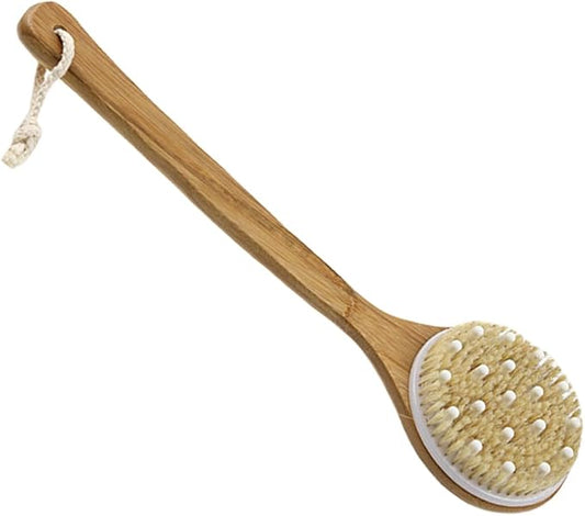 PACKOVE Back Scrubber for Shower, Dry Brushing Body Brush Exfoliating Body Scrubber Long Handle Back Scrubber Body Exfoliator for Women Men