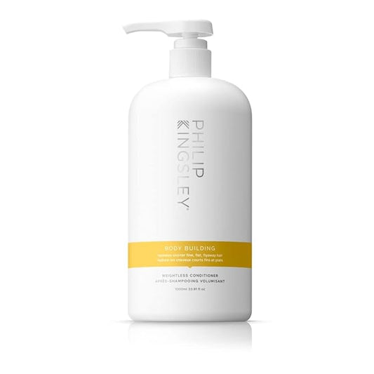 PHILIP KINGSLEY | Body Building Weightless Conditioner | Volumizing Conditioner for Fine, Limp, Flat, Flyaway Short Hair | Hydrates, Thickens, Lifts and Adds Volume and Shine | 33.8oz