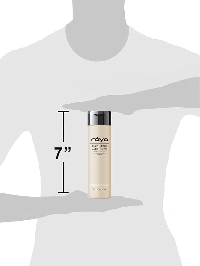 RAYA Eucalyptus Astringent with AHA 8 oz (G-207) | Exfoliating Glycolic Facial Toner for Oily and Break-Out Skin | Helps Balance pH and Dry Up Blemishes | Made with Alpha Hydroxy Acids