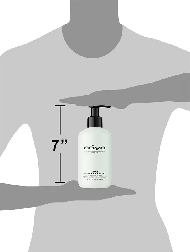 RAYA Aloe Cucumber Astringent 16 oz (202) | Gentle Pore Tightening and Smoothing Facial Toner for Dry and Sensitive Skin | Helps Refine, Cool, and Sooth | Smooths Complexion When Used Before Make-Up