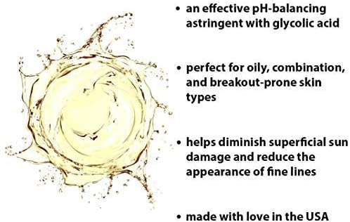 RAYA Calendula Astringent with AHA 8 oz (G-206) | Glycolic Facial Toner for Combo and Partially Oily Skin Prone to Break-Outs | Helps Normalize pH and Fight Bacteria | Made with Alpha Hydroxy Acids