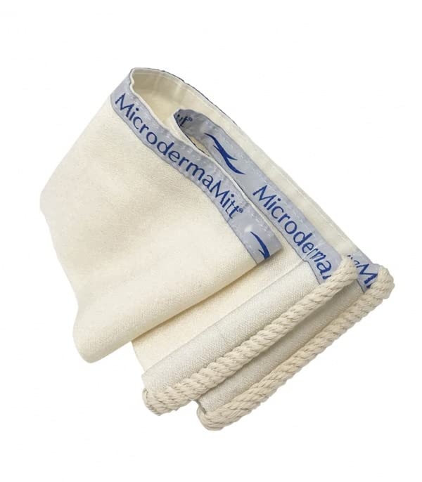 MicrodermaMitt Deep Exfoliating Back Scrubber for Bath & Shower - Dead & Dry Skin Remover - Double-Sided Exfoliator - Body Wash Cloth for Men & Women