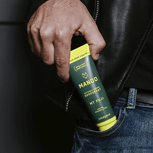 Mando Whole Body Deodorant For Men - Invisible Cream - 72 Hour Odor Control - Aluminum Free, Baking Soda Free, Skin Safe - 3 ounce (Pack of 2) - Mt Fuji