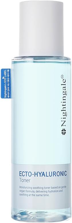 Nightingale Ecto-Hyaluronic Toner with 8 Layer Hyaluronic Acid, Ectoin, Hydrating for Dry Skin, Korean Toner, Alcohol Free, Fragrance Free, Hypoallergenic, Cruelty Free, Vegan, Korean Skin Care