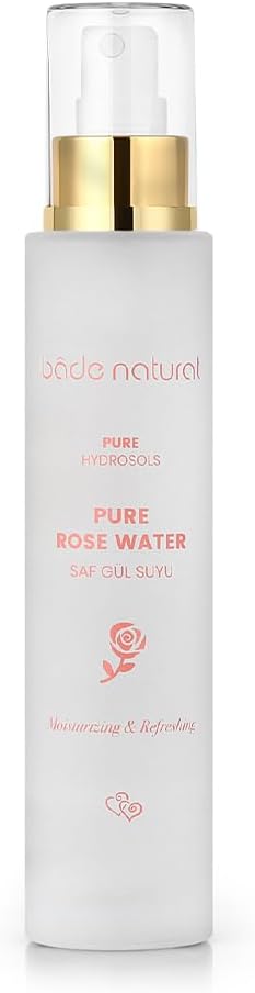 Bade Natural 100% Pure Rose Water Toner – Pore Tightening & Brightening Facial Mist – Hydrating & Refreshing Skin Tonic for All Skin Types – Alcohol-Free, Vegan – 3.4 fl oz