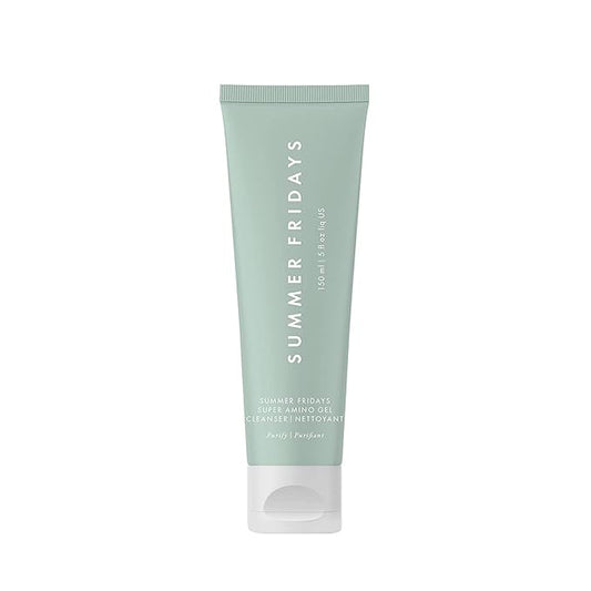 Summer Fridays Super Amino Gel Cleanser - Gentle Face Cleanser + Makeup Remover - Helps to Calm Irritation, Balance pH, Nourish Skin + Restore Moisture (5 Fl Oz)