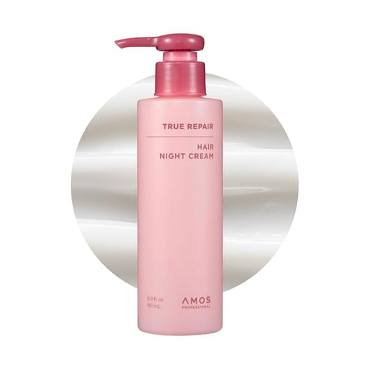 AMOS PROFESSIONAL True Repair Hair Night Cream l Overnight Hair Leave-in Conditioner, Hydrating & Deep Conditioning for Dry and Damaged Hair, 6.0 fl. oz.