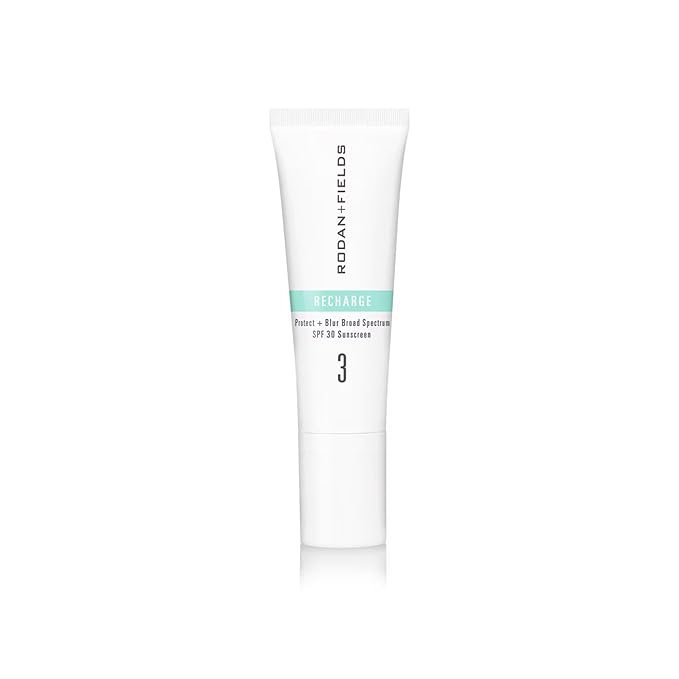 Rodan + Fields RECHARGE Protect + Blur Broad Spectrum SPF 30 Sunscreen | 40mL | Mineral Face Sunscreen & Makeup Primer | Vitamin E, Zinc, Electrolytes, & Carnosine | Matte Finish Skin Care
