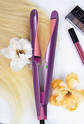 ANGENIL Professional Ion Flat Iron Curling Iron in One, Hair Straightener and Curler 2 in 1, Dual Voltage Twist Flat Irons with Digital LCD Display Adjustable Temp for All Hair Types