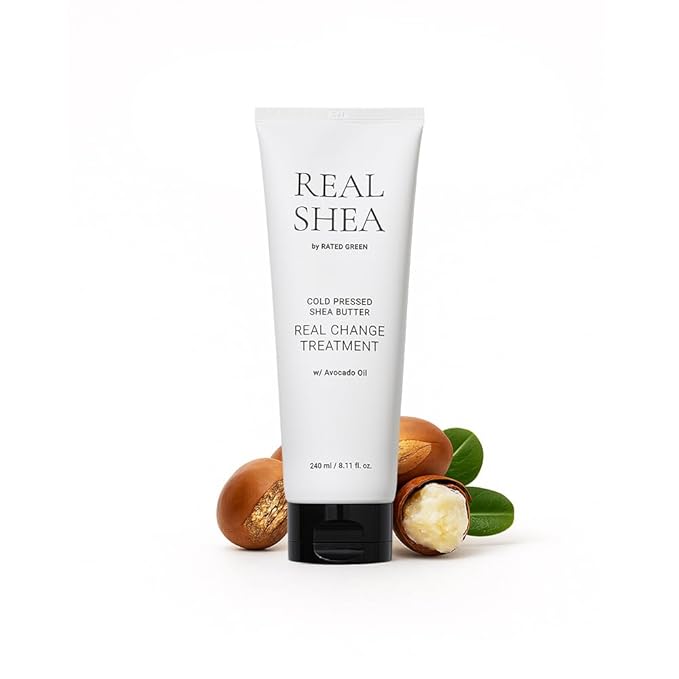 RATED GREEN Real Shea Real Change Treatment, Deep Conditioning Hair Mask with Organic Shea Butter & Avocado Oil for Hair Repair & Hydration, 8.11 fl oz
