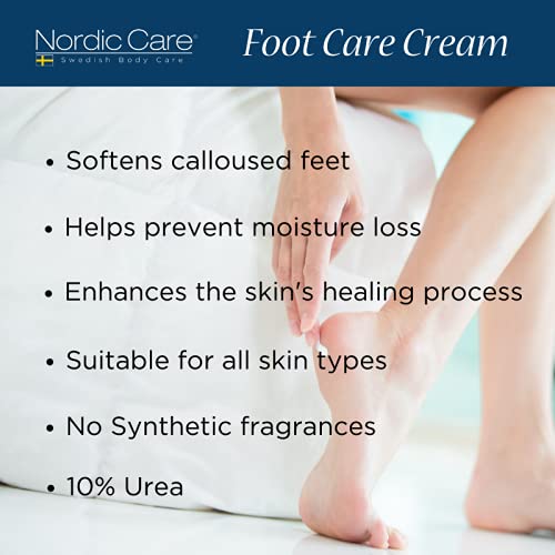 Nordic Care Foot Care Cream (2 pack) + Hand Cream | Hydrates and Treats Severely Dry Feet & Cracked Heels | Urea & Glycerin Relieves Itchy Dry Skin