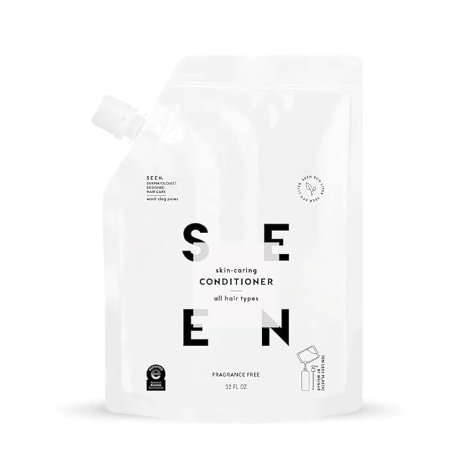 SEEN Conditioner Eco-Refill, Fragrance Free - Non-Comedogenic & Hair Conditioner- Dermatologist-Developed - Safe for Sensitive & Acne Prone Skin