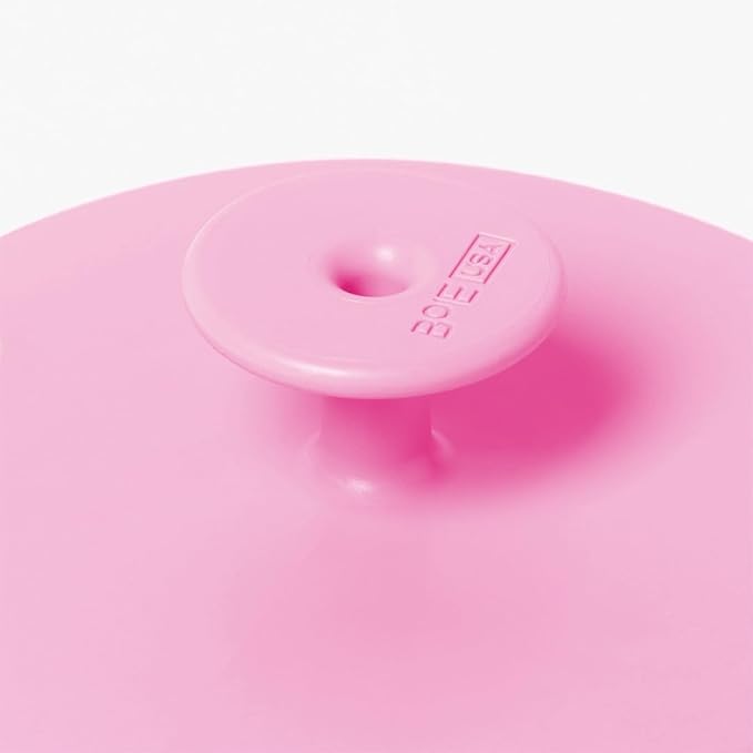 Boie USA Body Scrubber with Handle - Hygienic, Exfoliating Loofah Alternative - Feels Like Silicone Scrubber Gentle on Sensitive Skin, Hypoallergenic, BPA & Latex-Free, Made in The USA (Pink)