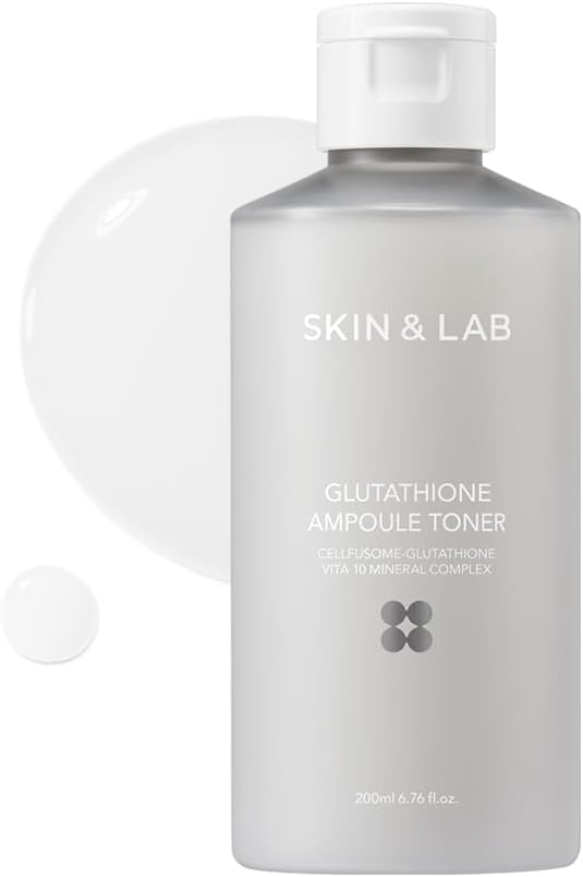 [Skin&LAB] Glutathione Ampoule Toner 6.76 fl oz, Improve Dart Spot, Hyperpigmented, Skin Clarity, Korean Toner for Sensitive Skin