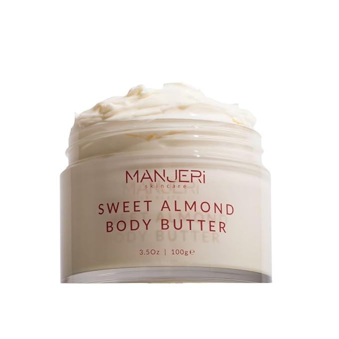 Sweet Almond Body Butter - Vegan and Cruelty-Free Hydrating Moisturizer for Dry Skin, 3.5 oz