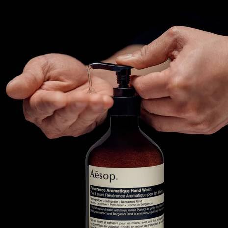 Aesop Reverence Hand Wash & Balm Set | Woody, Earthy, Smoky Duo that Exfoliates & Hydrates Hands Soft, Purified Hands | 16.9 oz / 500 mL