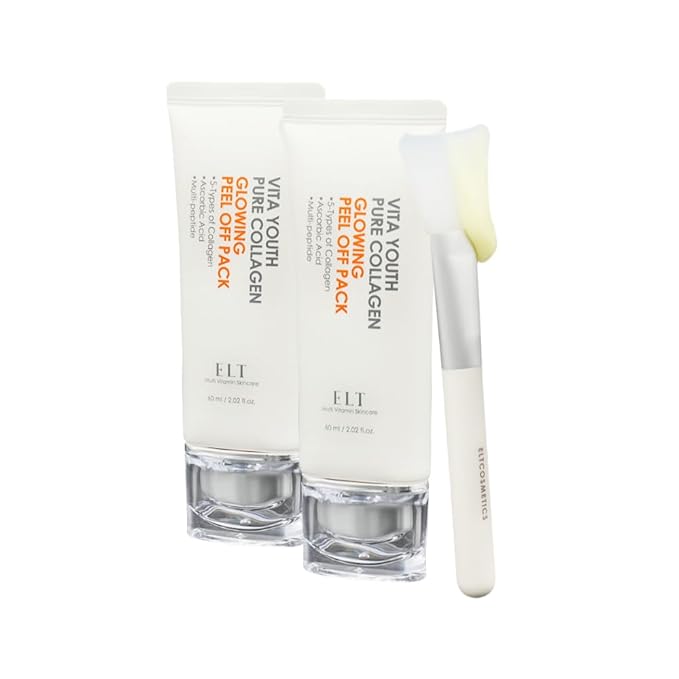 ELT Pure Collagen Peel-Off Wrapping Facial Mask Pack with Pack Brush (2 count (Pack of 2))