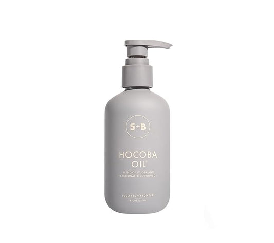 SUGARED + BRONZED Hocoba Oil, Hydrating Daily Body Oil With Jojoba Oil and Coconut Oil, Lightweight, Non Greasy Formula, Two-Ingredient Clean Skin Care, Suitable for All Skin Types, Vegan, 8 Fl Oz