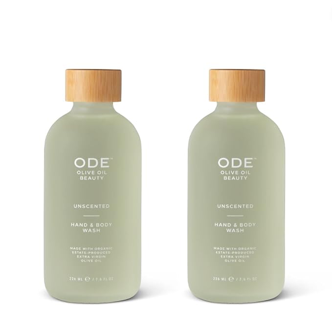 McEvoy Ranch Unscented Hand & Body Wash (2-pack) by ODE Olive Oil Beauty, Organic EVOO, California Made, Nourishing Foaming Wash
