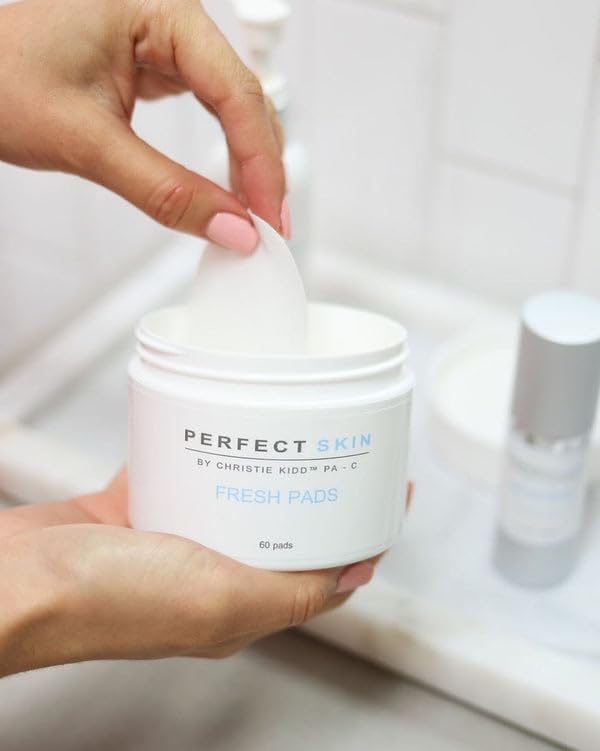 PERFECT SKIN BY CHRISTIE KIDD, PA-C | Fresh Pads – BHA Salicylic Acid Acne Treatment Pads with Niacinamide, Willow Bark & Witch Hazel – Reduces Blemishes, Tightens Pores, Brightens Skin - 60 Pads