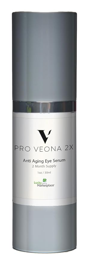 Pro Veona 2x Eye Serum - Anti Aging Eye Serum for Dark Circles & Puffiness - 2 Month Supply - Promote Collagen Production & Skin Cell Renewal - Under Eye Treatment - Vitamin C & E - Wrinkle-Correcting