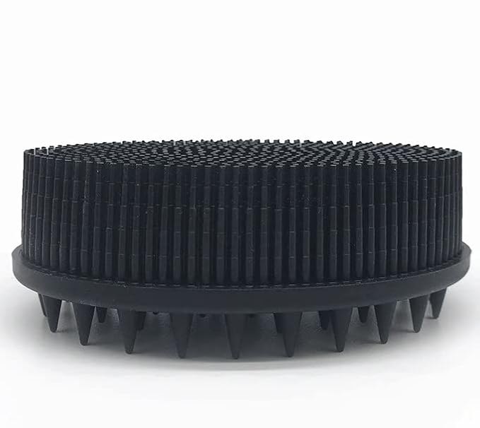 Premium Sensory Brush for Kids or Autism,Soft Silicone Body Scrubber,2 in 1 Sensory Room Occupational Therapy Sensory Brushes,Silicone Loofah,Pet Shower Brush Bath Brush Shampoo Brush(Spikes-Black)