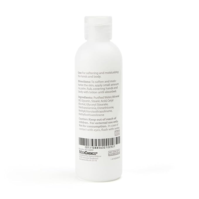 MediChoice Moisturizing Hand and Body Lotion for Sensitive Skin Fragrance-Free Flip-Top Bulk Travel Size 4 oz. Mini Lotions for Dry Hands and Body PC104FF Case 96