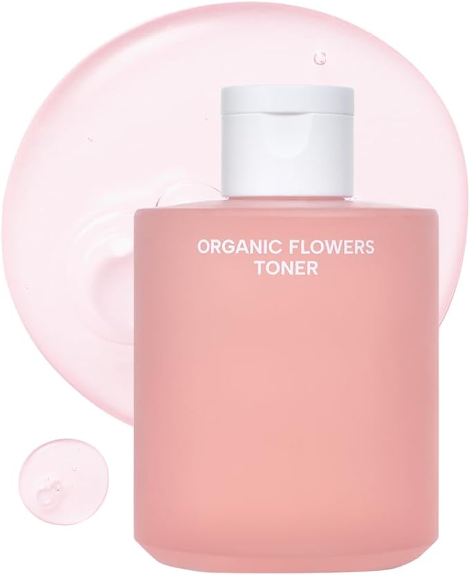 Whamisa Organic Flowers Toner Deep Rich, 97.4% Organic, Facial Toner, Essence, Damask Rose Flower Oil, Waterless Formula, Hydrating, Moisturizing (200ml)