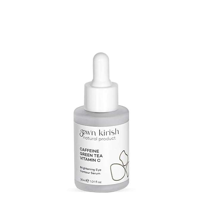 GEW’N KIRISH Dark Circles Under Eye Treatment – Caffeine, Green Tea & Vitamin C Serum for Puffiness, Fine Lines & Brightening, Lightweight Eye & Face Contour Care, 30 ml (1.01 fl oz)