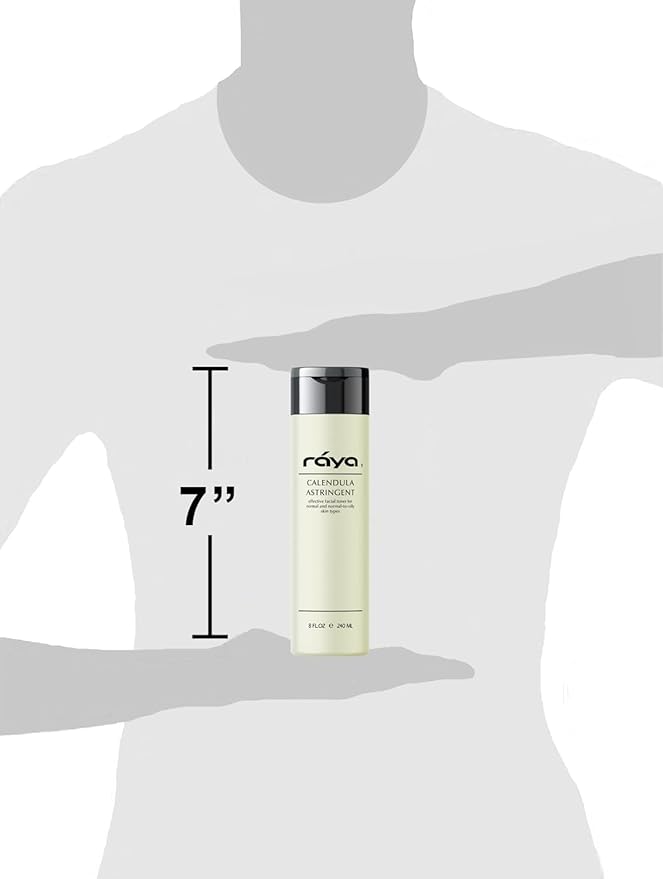 RAYA Calendula Astringent with AHA 8 oz (G-206) | Glycolic Facial Toner for Combo and Partially Oily Skin Prone to Break-Outs | Helps Normalize pH and Fight Bacteria | Made with Alpha Hydroxy Acids