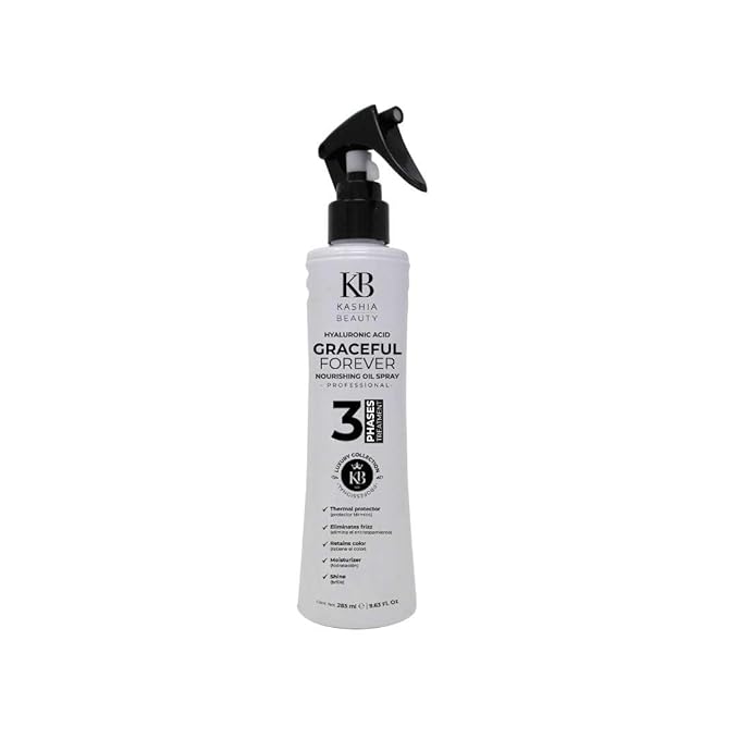 Kashia Beauty Graceful Forever Nourishing Oil Spray 9.6 oz – Leave-In Three-Phase Treatment with Nano Technology – Hydrating Detangler & Thermal Protector for Radiant Healthy Hair