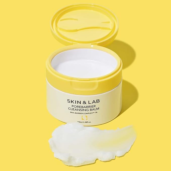 SKIN&LAB] Porebarrier Face Cleansing Balm | Eyelash Extension-Safe Cleanser | Vegan Makeup Remover for Waterproof Makeup | Balm to Oil to Milk | Gentle for | Made in Korea | 3.38 Fl Oz