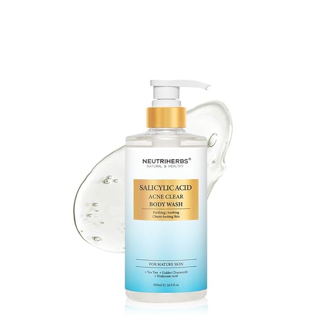 Neutriherbs Acne Body Wash, Anti Acne/Prone Skin Shower Gel For Women And Men, Daily Shower Soap With Salicylic Acid - Grapefruit Scent 16.9 Fl.Oz