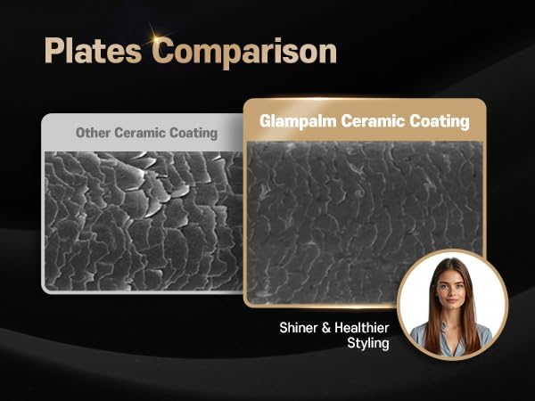 Glampalm Hair Straightener - 1.5" Ceramic Flat Iron, 11 Heat Setting (220°–450°), Fast 35s Heat Up, Korea's No.1 Salon Styling Tool with 3D Swivel Cord & Dual Voltage, Black (GP501)