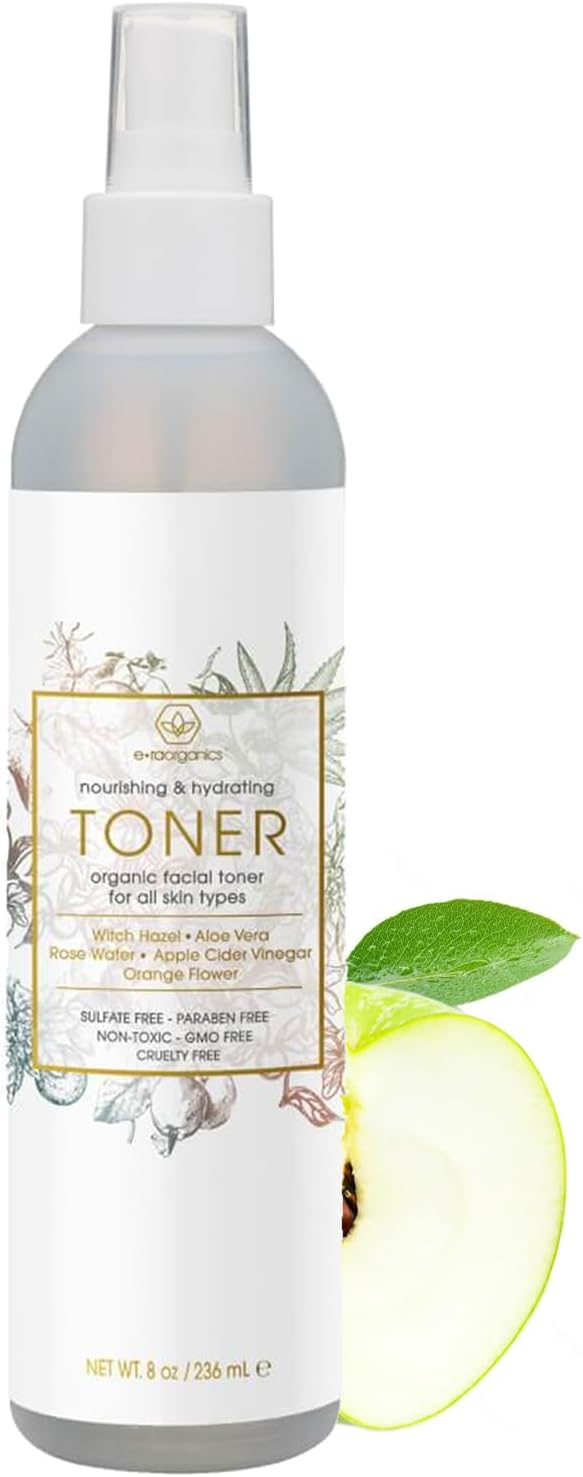 Era Organics Hydrating Toner for Face - Refreshing and Balancing Anti Aging Facial Mist with Rose Water, Apple Cider Vinegar, Witch Hazel