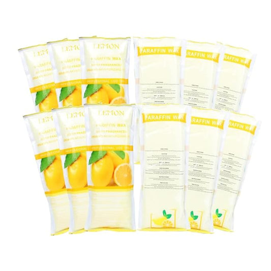 Paraffin Wax Refills, 12 Pack Lemon Scented Paraffin Wax Beads Blocks for Paraffin Bath, Paraffin Wax Machine Refills for Hand Feet Dry Skin,Rrelieves muscle fatigue, Hydration and nourish