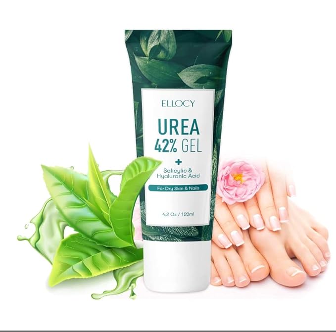 42% Urea Gel Max Plus Salicylic & Hyaluronic Acid - cracked heel repair callus remover gel for Elbows, Feet, and Hands, and cracked heel, calloused feet remover gel 4oz